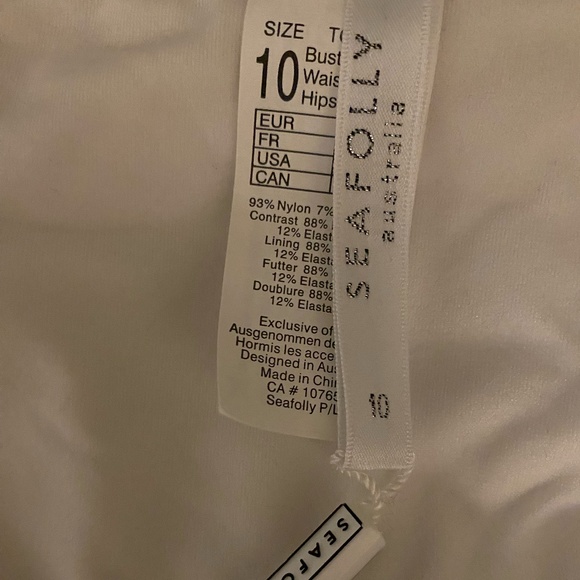 NWOT Seafolly White Goddess Bow Back Brazilian Bikini Bottom - S - Picture 2 of 5